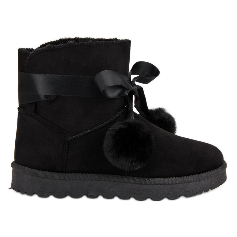 Mukluki nero con pompon