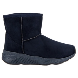 Stivali da neve sulla piattaforma blu blu navy