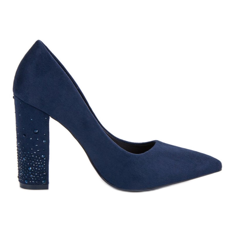 Bestelle Décolleté blu navy con cristalli