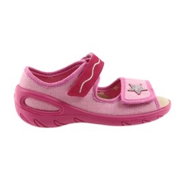 Befado scarpe per bambini sandali un inserto in pelle 433X032 rosa grigio