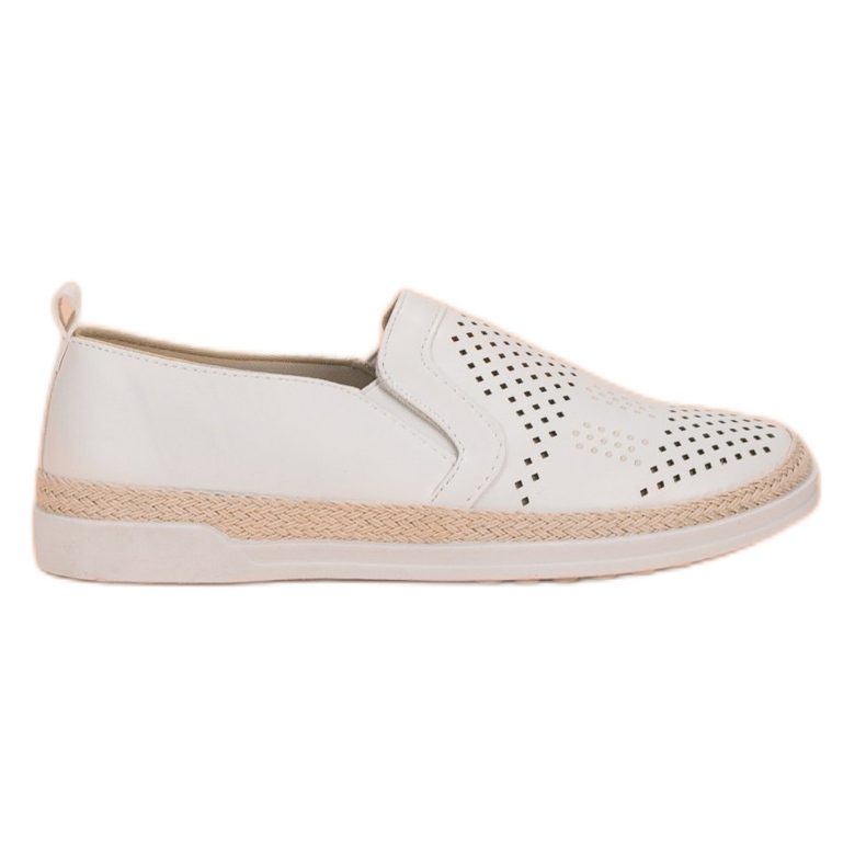 Sneakers Slip On traforate bianca