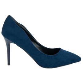 Small Swan Tacchi in pelle scamosciata alla moda blu