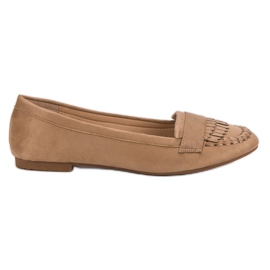 Small Swan Mocassini classici beige scuro