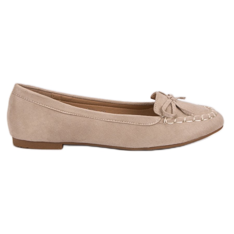 Small Swan Mocassini beige chiaro con fiocco