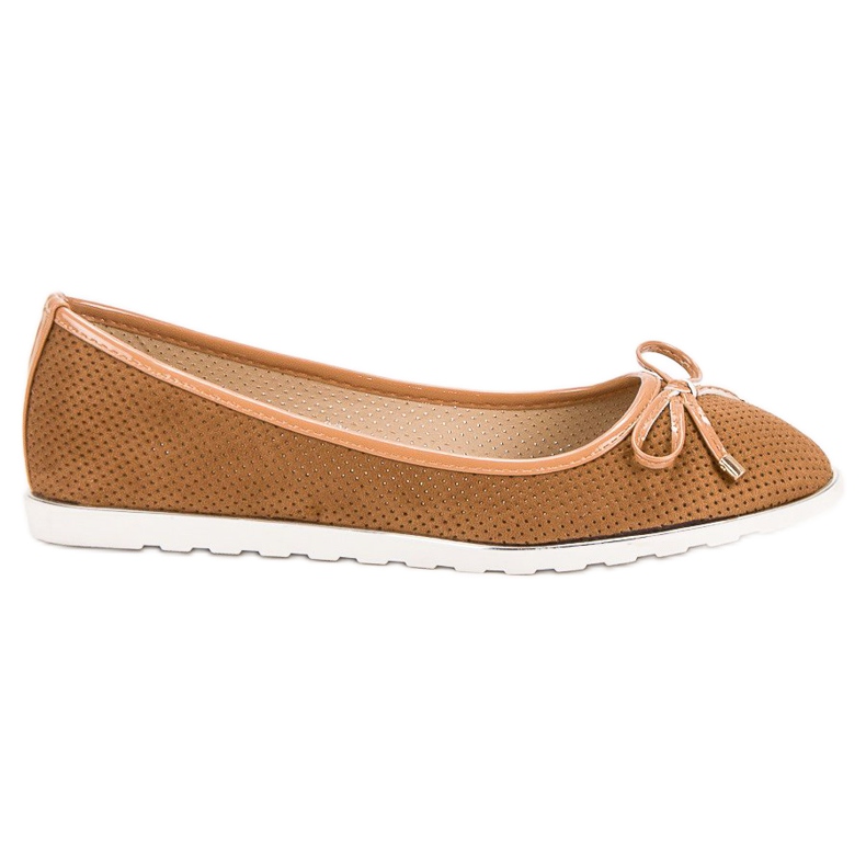 Small Swan Ballerine cammello marrone