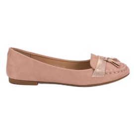Small Swan Mocassini con frange rosa