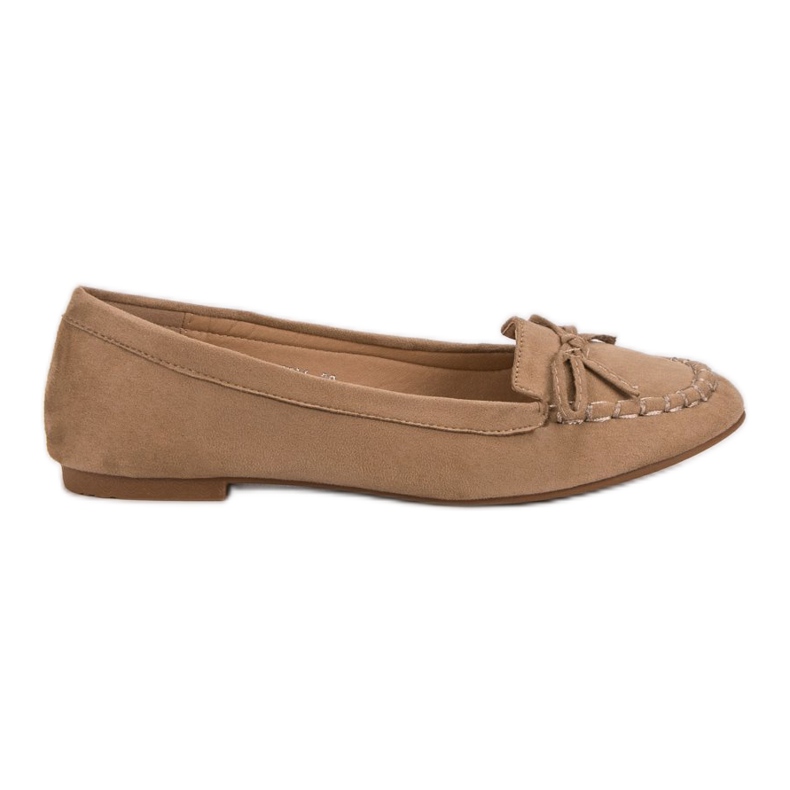 Small Swan Mocassini Beige Scuro Con Fiocco