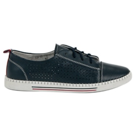 Sneakers traforate in pelle VINCEZA blu