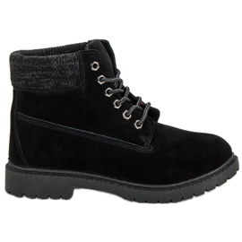 Original Walkman Shoes Trapper in pelle nera nero