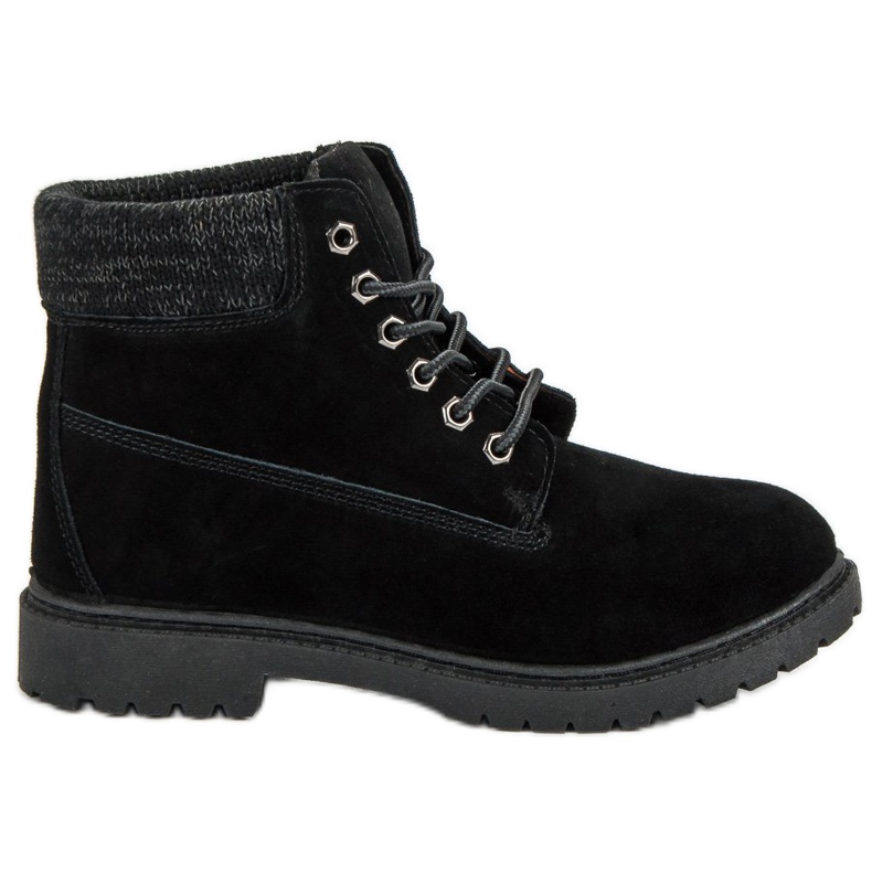 Original Walkman Shoes Trapper in pelle nera nero