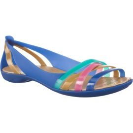 Crocs Isabella Huarache 2 Flat W Blu Jean Gold