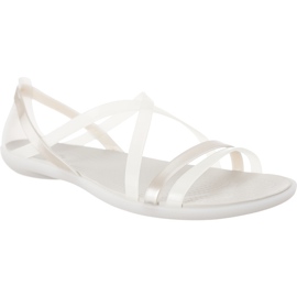 Crocs Sandalo Isabella con cinturino Oyster Bianco perla