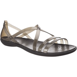 Crocs Sandalo Isabella con cinturino nero grigio chiaro