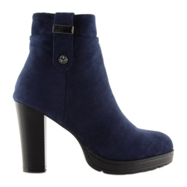 Stivali blu navy con tacco alto BK3233 Navy