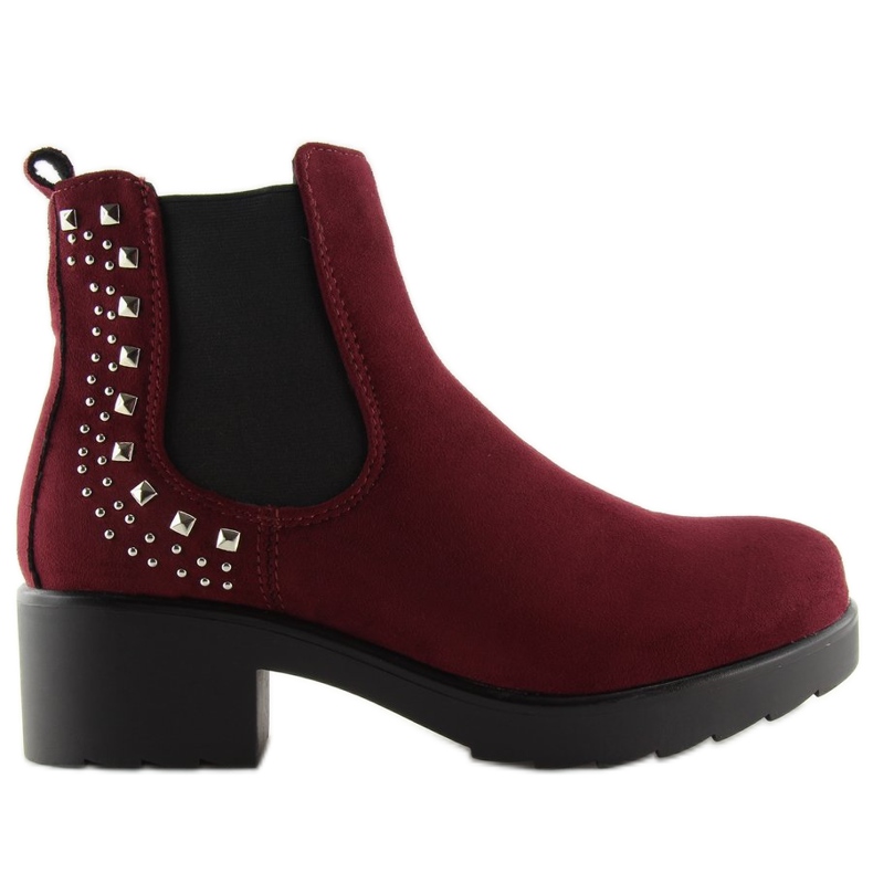 Stivali Jodhpur con borchie bordeaux Z175 Borgogna rosso