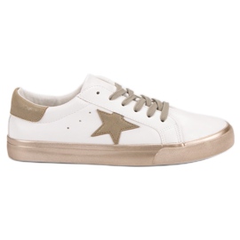 Scarpe da ginnastica basse alla moda bianco giallo