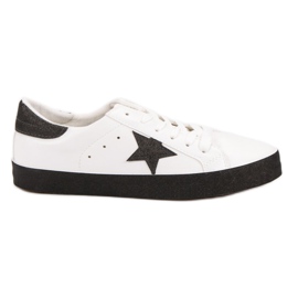 Sneakers basse alla moda bianco nero