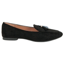 Small Swan Mocassini con glitter nero