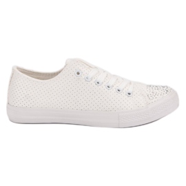 Sport Sneakers Bianche Con Cristalli bianca