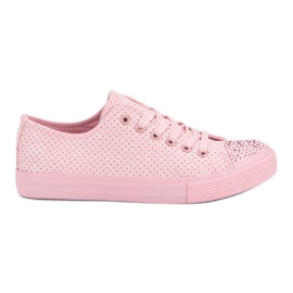 Sport Sneakers Rosa Con Cristalli