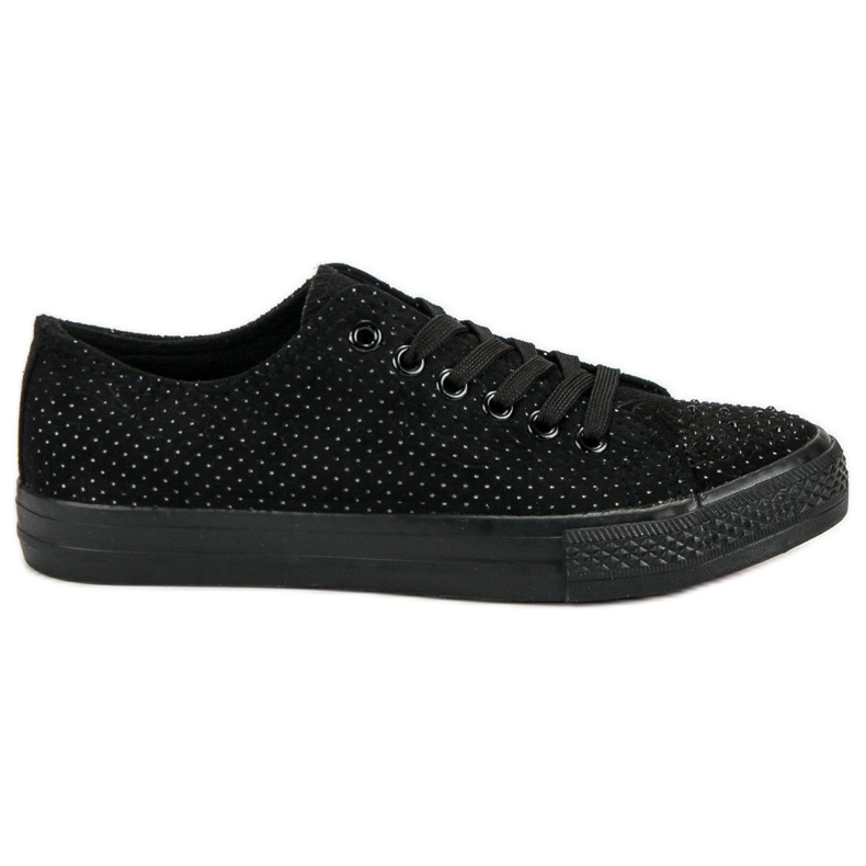Sport Sneakers Nere Con Cristalli nero