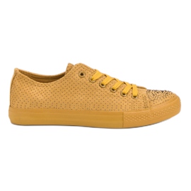 Sport Sneakers Gialle Con Cristalli giallo