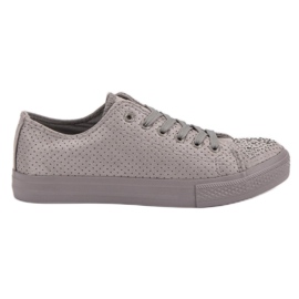 Sport Sneakers Grigie Con Cristalli grigio