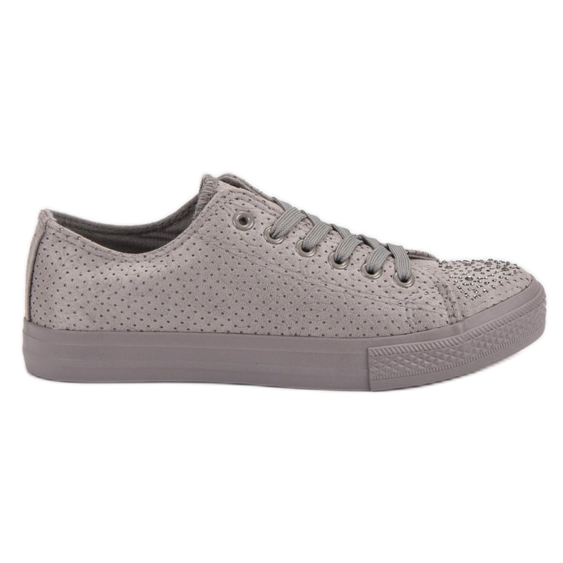 Sport Sneakers Grigie Con Cristalli grigio
