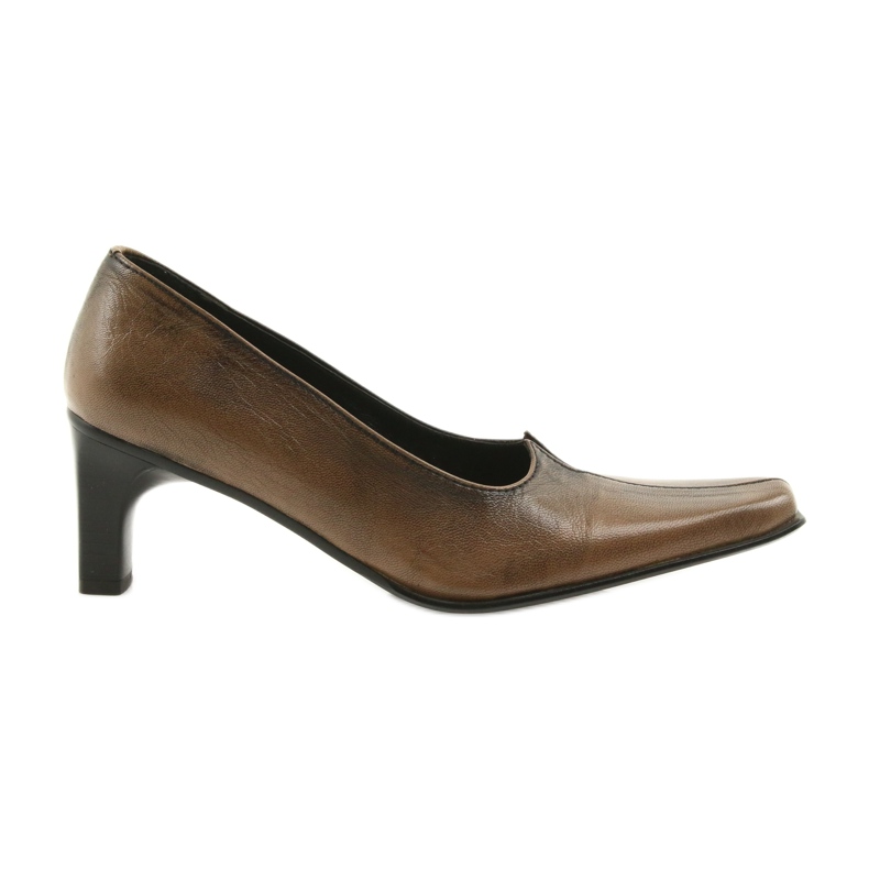 Décolleté in pelle marrone