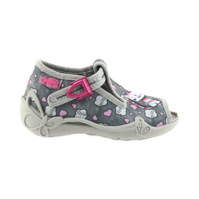 Pantofole Befado scarpe per bambini 213P107 grigio rosa