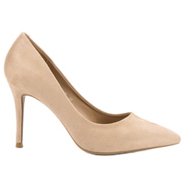 Juliet Scarpe con tacco in pelle scamosciata beige