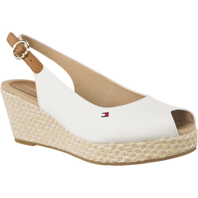 Tommy Hilfiger Iconic Elba Basic Sling Back 121 Whisper White bianca marrone