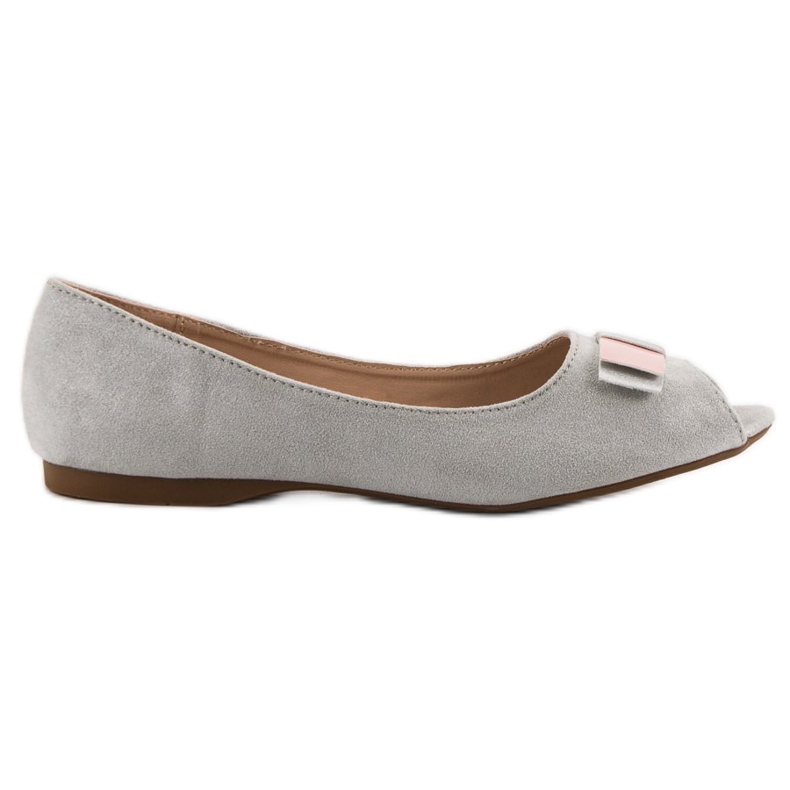 Vinceza Ballerine open toe grigio