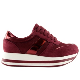 Scarpe con suola alta bordeaux 99-11 Wine rosso