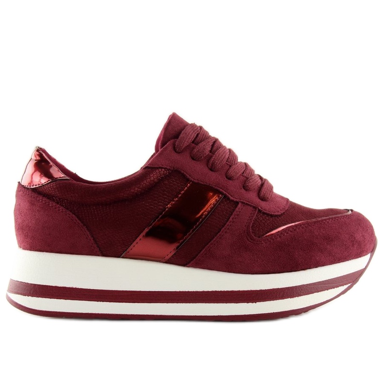 Scarpe con suola alta bordeaux 99-11 Wine rosso