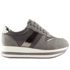 Grigio 99-11 Scarpe grigie con suola alta