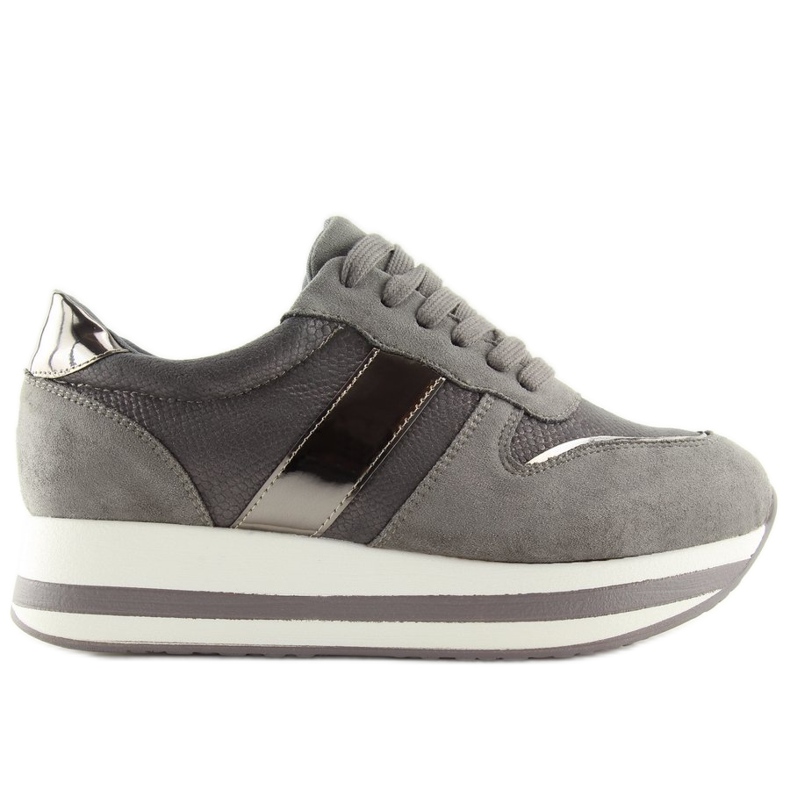 Grigio 99-11 Scarpe grigie con suola alta