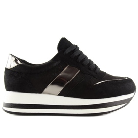 Nero 99-11 Scarpe nere con suola alta