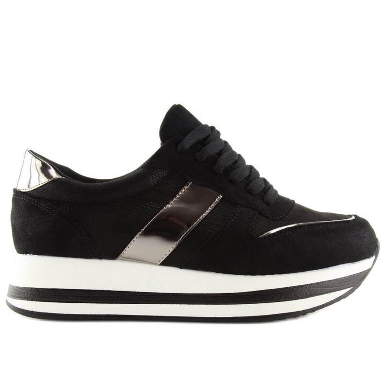 Nero 99-11 Scarpe nere con suola alta