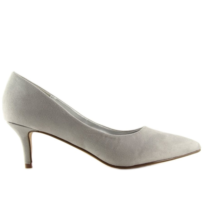 Décolleté con tacco basso grigio P-6377 Grigio