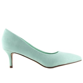 Décolleté con tacco basso menta P-6377 Green blu