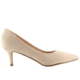 Décolleté con tacco basso beige P-6377 Beige