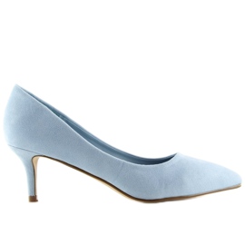 Décolleté con tacco basso blu P-6377 Blu