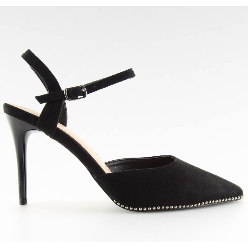 Sandali su un tacco nero J1126-1 nero