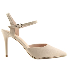 Sandali beige su tacco alto J1126-1 Beige