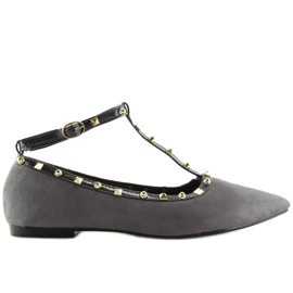 Ballerine con tacco grigie 127-13 Grigio