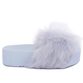 Grigio CK77P Pantofole grigie con pelliccia