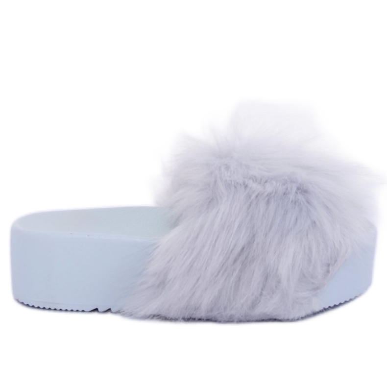 Grigio CK77P Pantofole grigie con pelliccia
