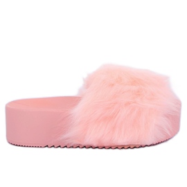 Rosa CK77P Pantofole rosa con pelliccia