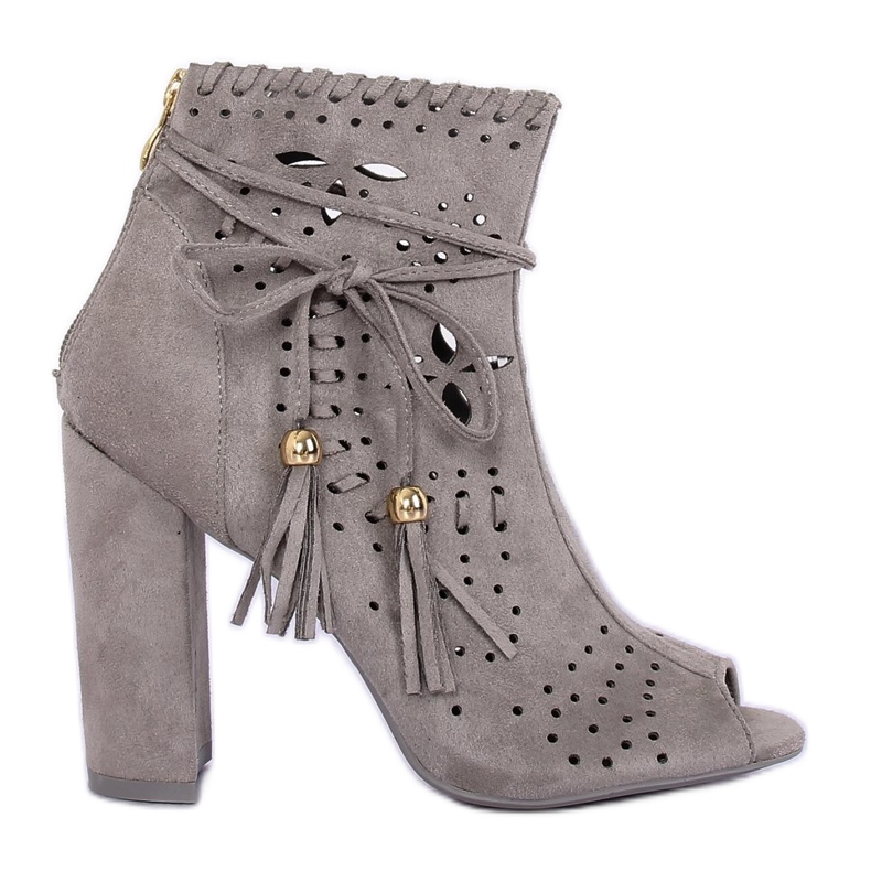 Stivali grigi open toe M285P Grigio